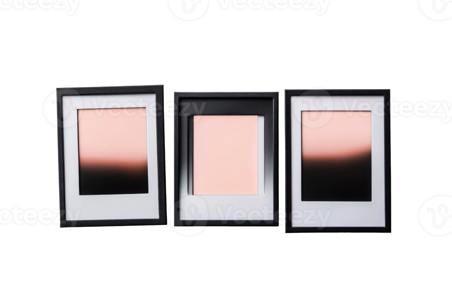 Three empty frames with a modern design style png