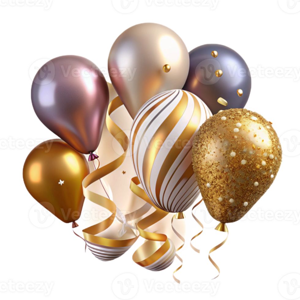 magnificent vintage Anniversary Celebration Streamers and Balloons Cutout genuine png