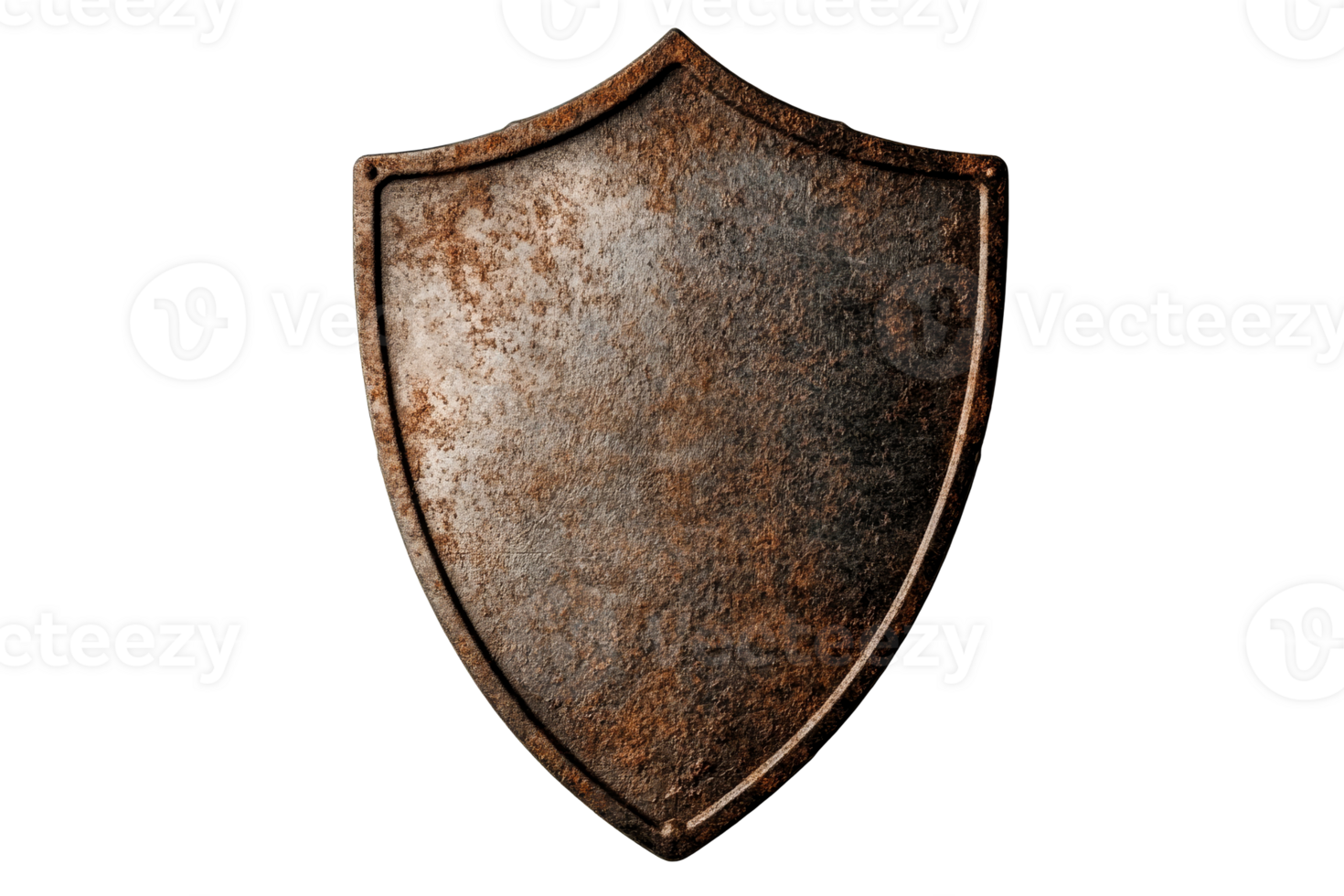 Rusty shield with a transparent background design png