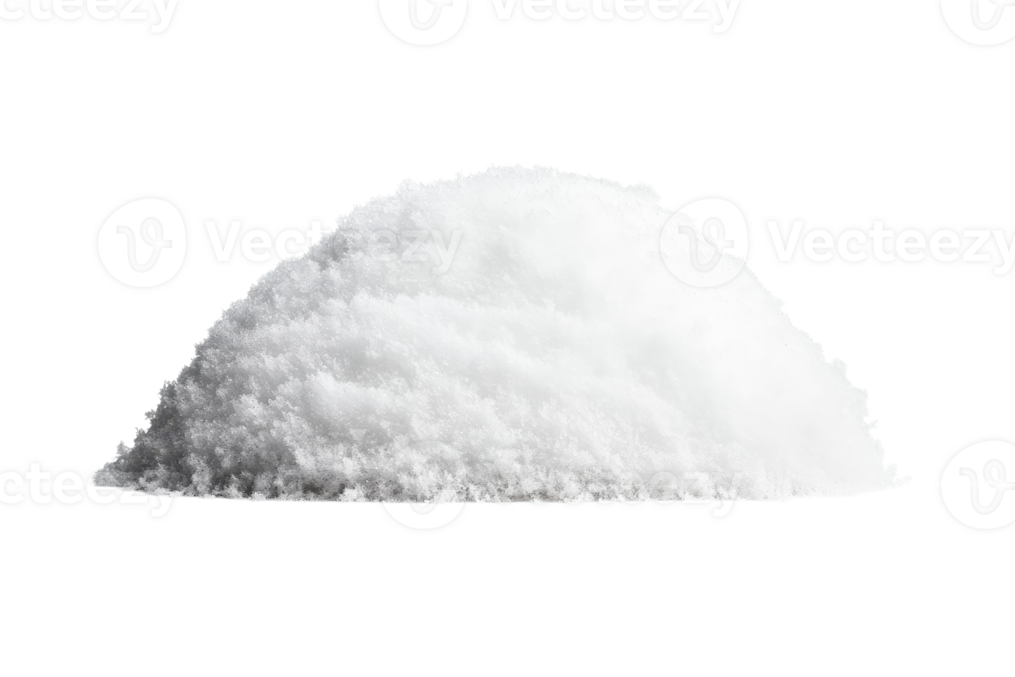 Fine white salt mound on a transparent surface png