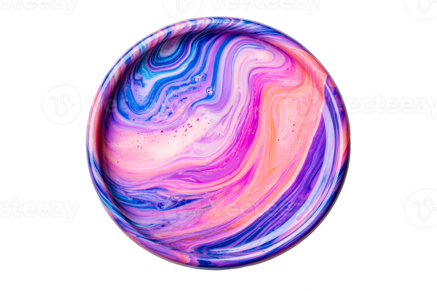 Vibrant abstract swirl pattern on a plate png