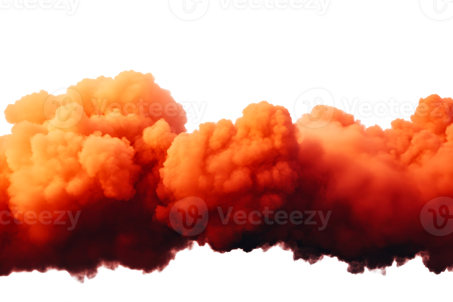 Red smoke cloud on transparent bg png