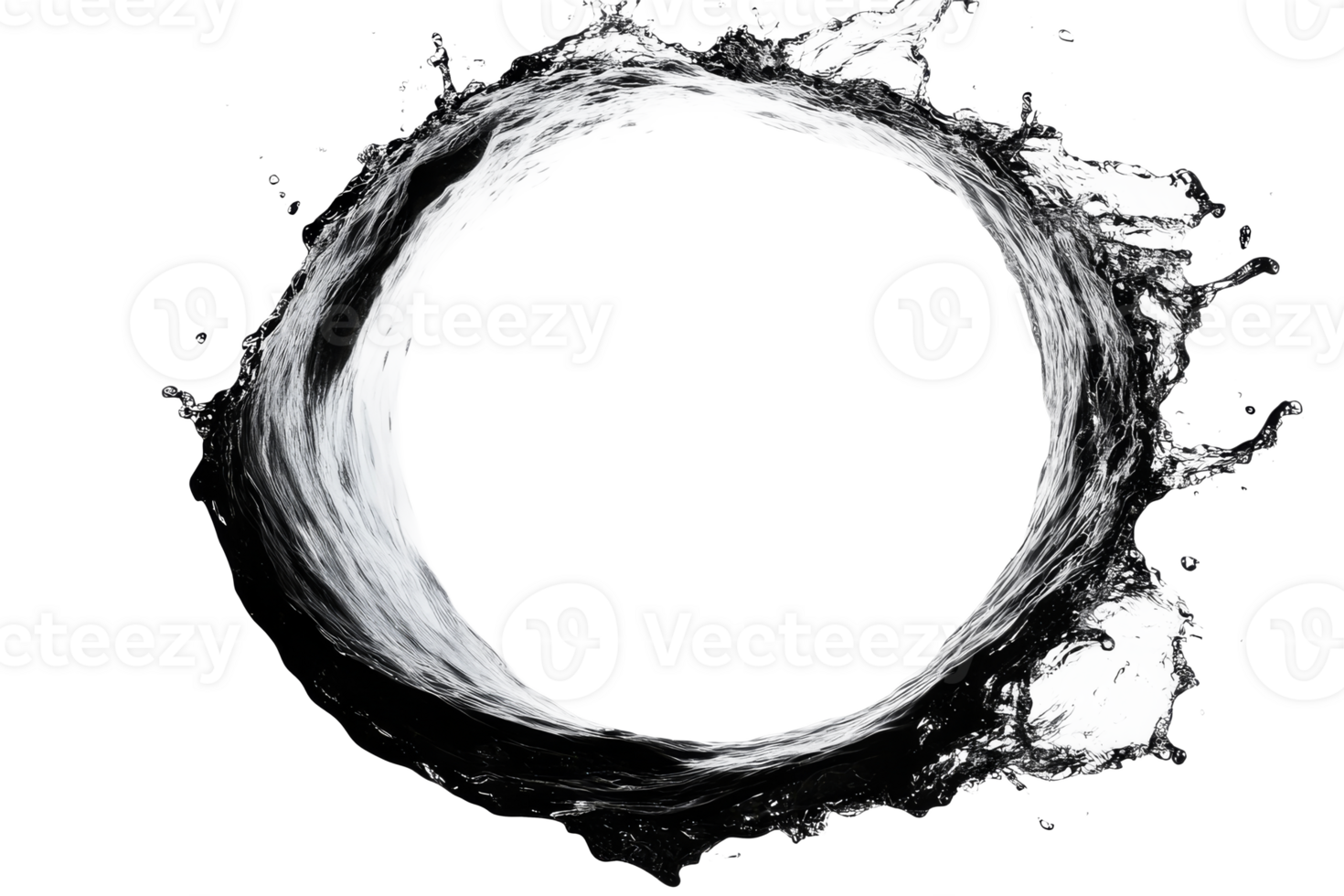 Cyclic water splash with transparent background png