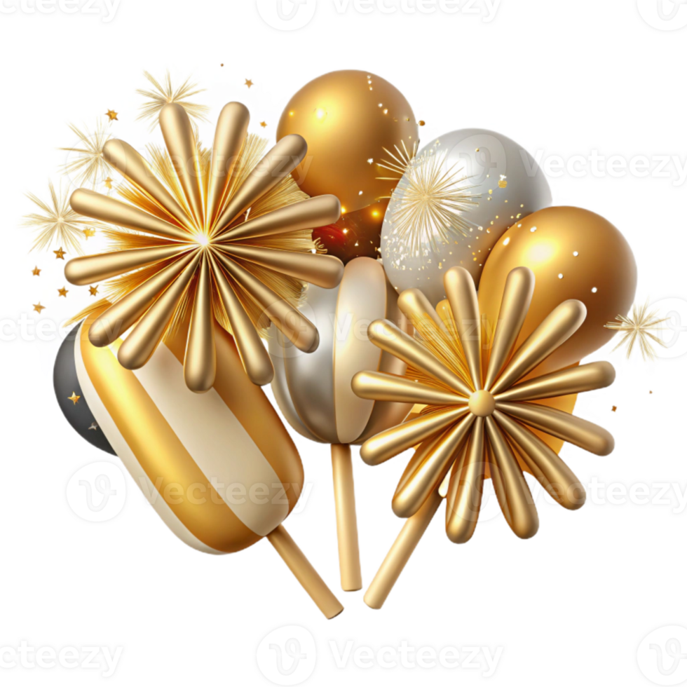 extraordinary artistic Anniversary Fireworks Show Transparent for New Year's Eve genuine png
