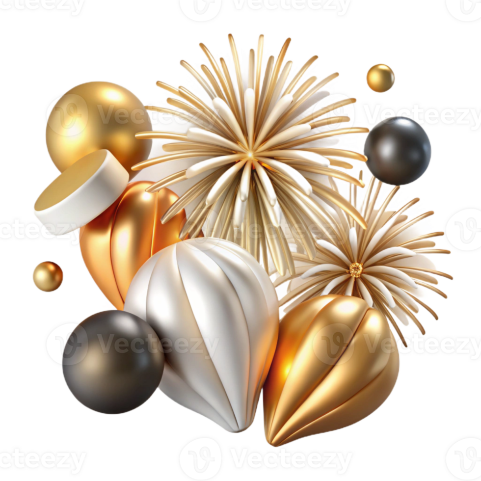 extraordinary abstract Anniversary Fireworks Show Transparent for New Year's Eve premium png