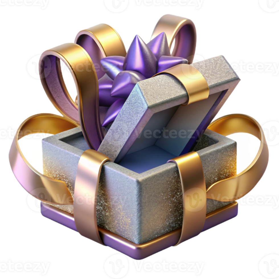 elegant classic Anniversary Gift Box Open with Surprise Cutout original png