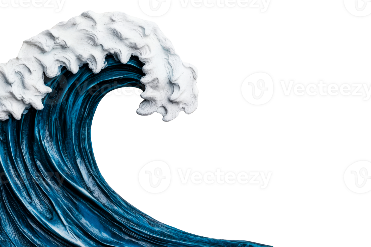 Powerful ocean wave with frothy crest png
