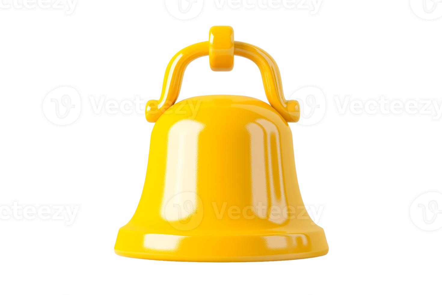 Bright yellow bell with a glossy finish png