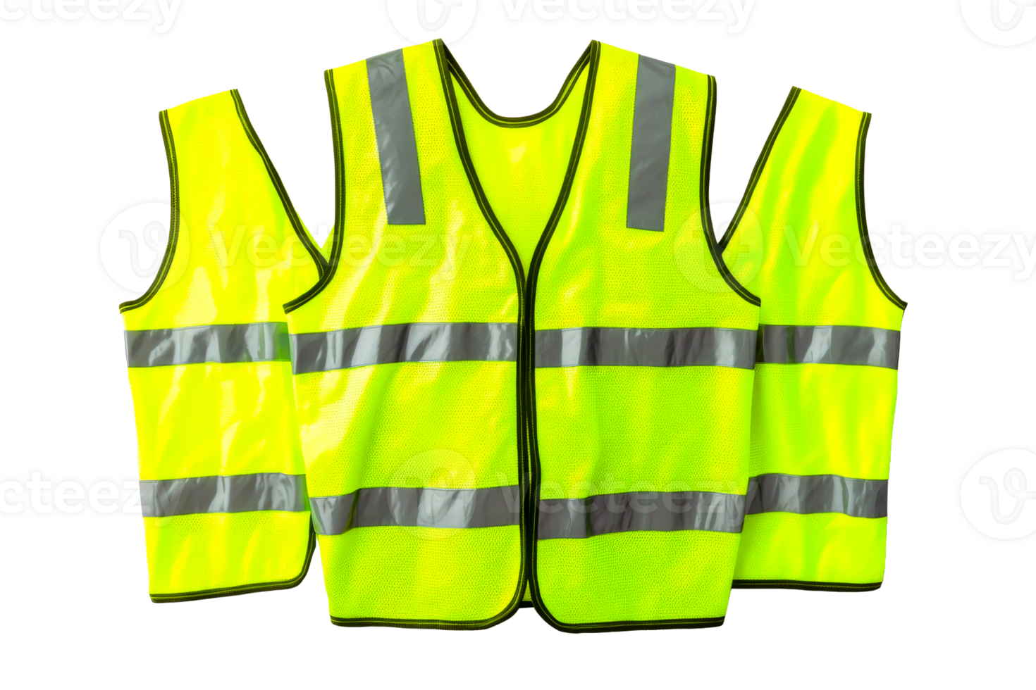 Safety vests, reflective stripes, construction gear, workwear, cut out transparent png