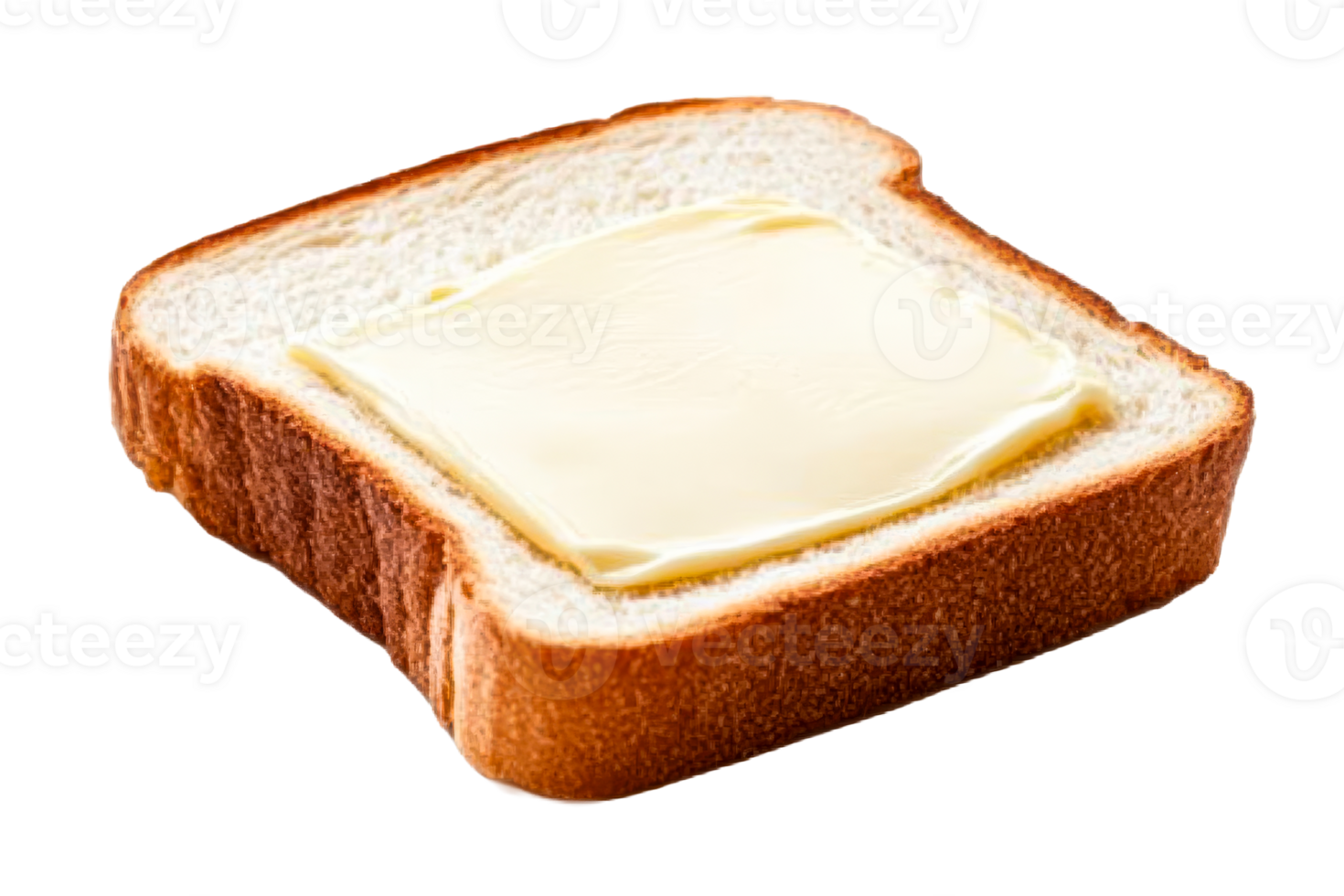 Slice of toast bread with butter, delicious breakfast, cut out transparent png