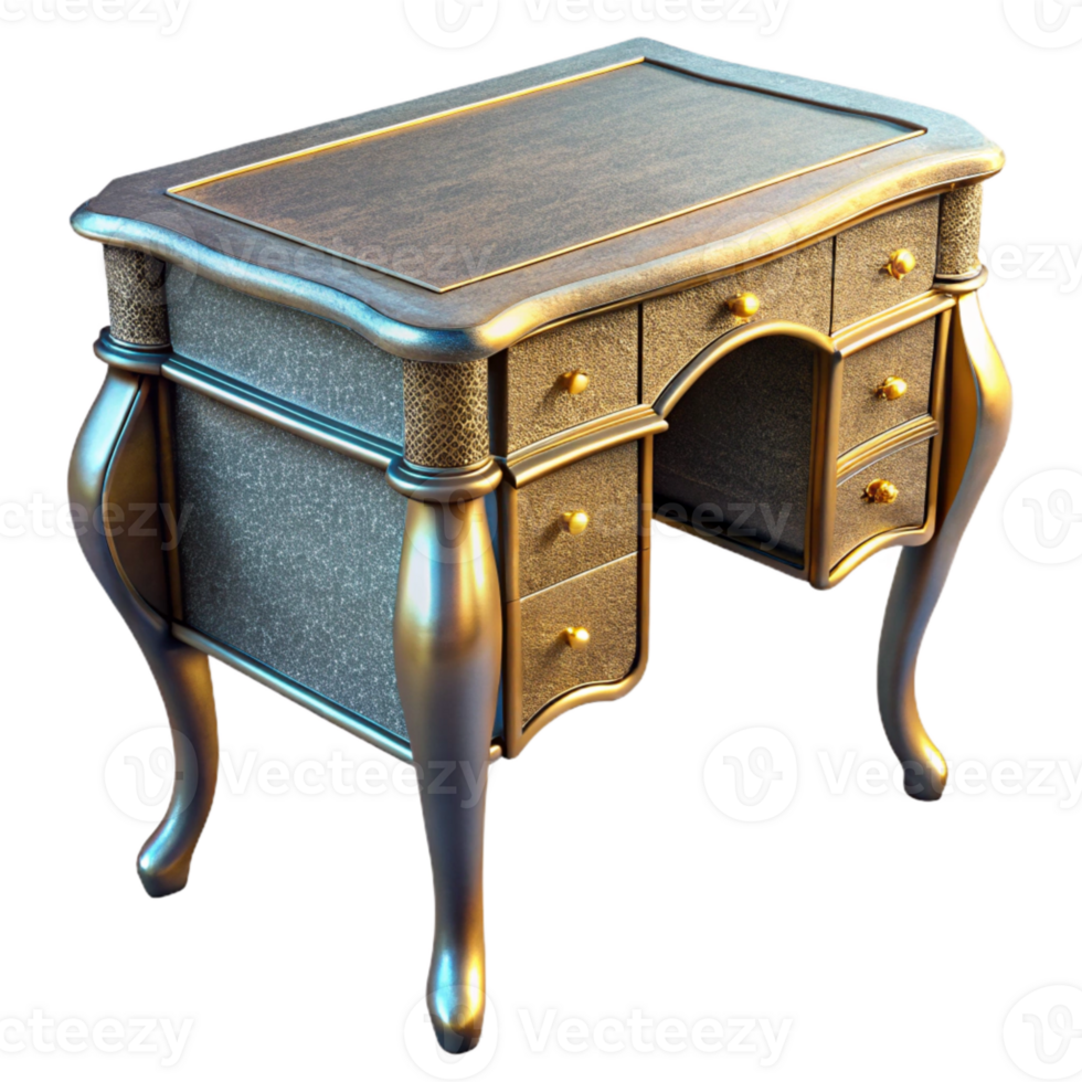 dramatic classic Antique Desk Silhouette Isolated for Vintage Projects png