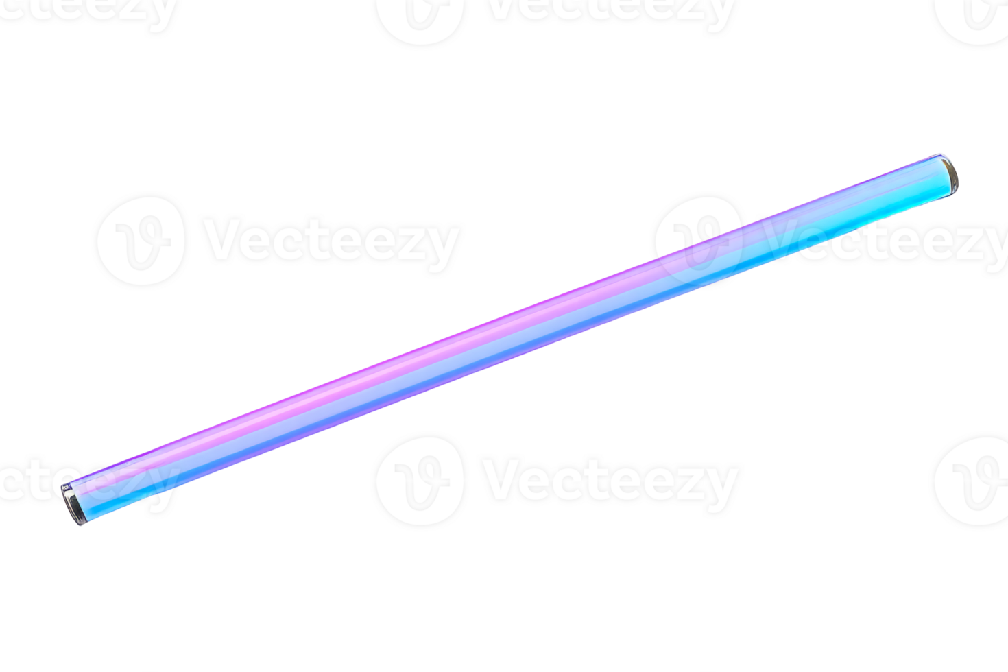 Light tube with blue and violet glow, cut out transparent png