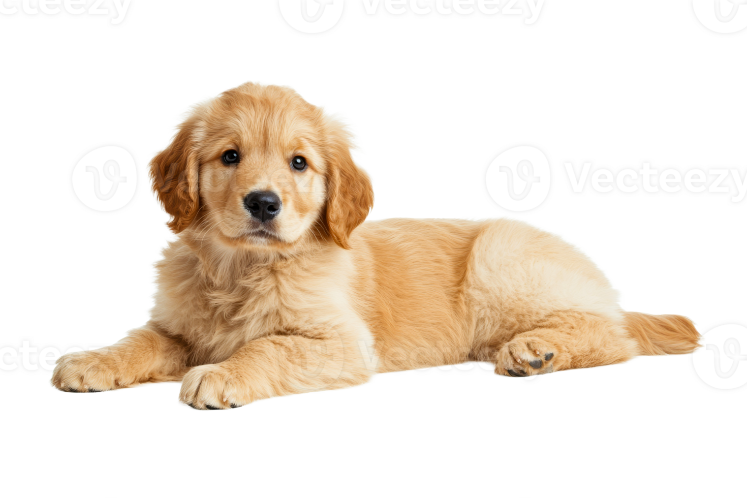Adorable Golden Retriever Puppy Lying Down, Cut Out Transparent png