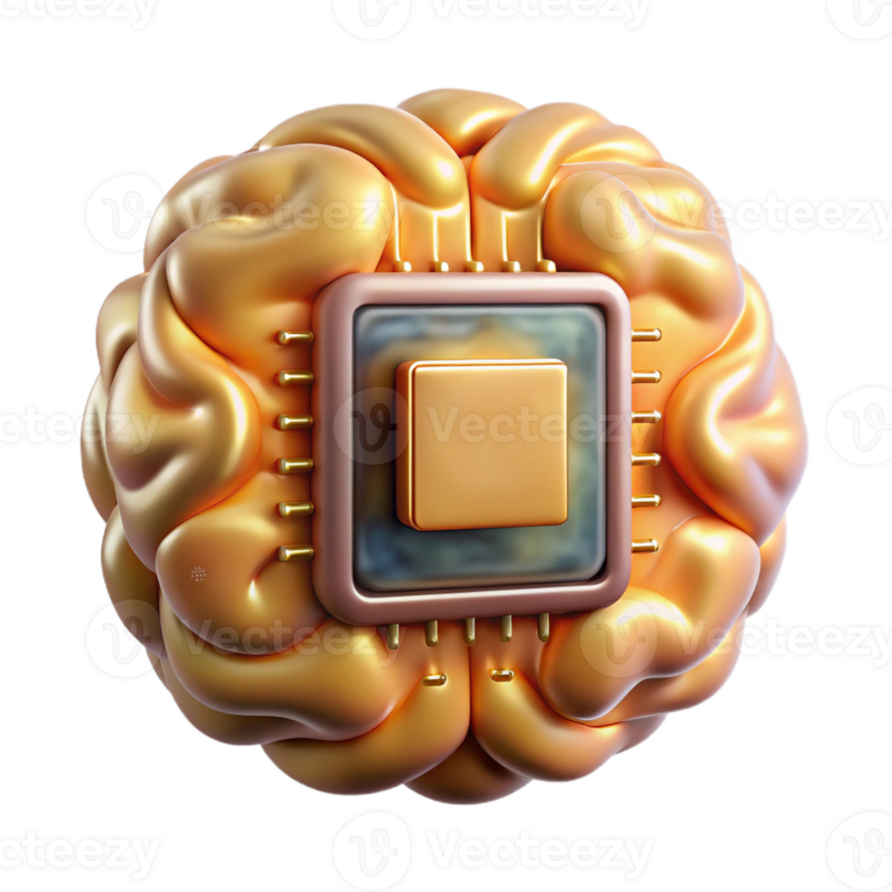 dramatic modern Artificial Intelligence Ai Brain Chip Cutout for Innovation Concepts exclusive png