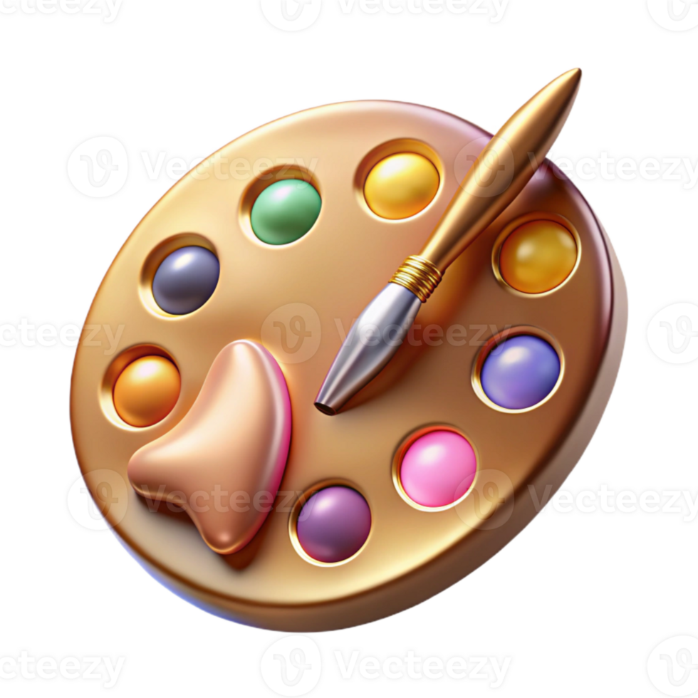 impressive minimalist Art Palette Paintbrush Cutout for Creative Arts Projects genuine png
