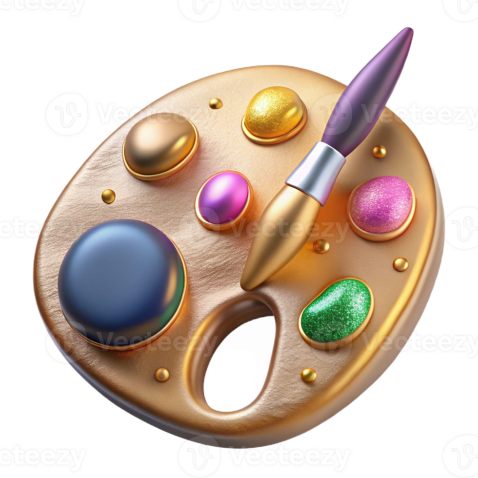 elegant classic Art Palette Paintbrush Cutout for Creative Arts Projects png