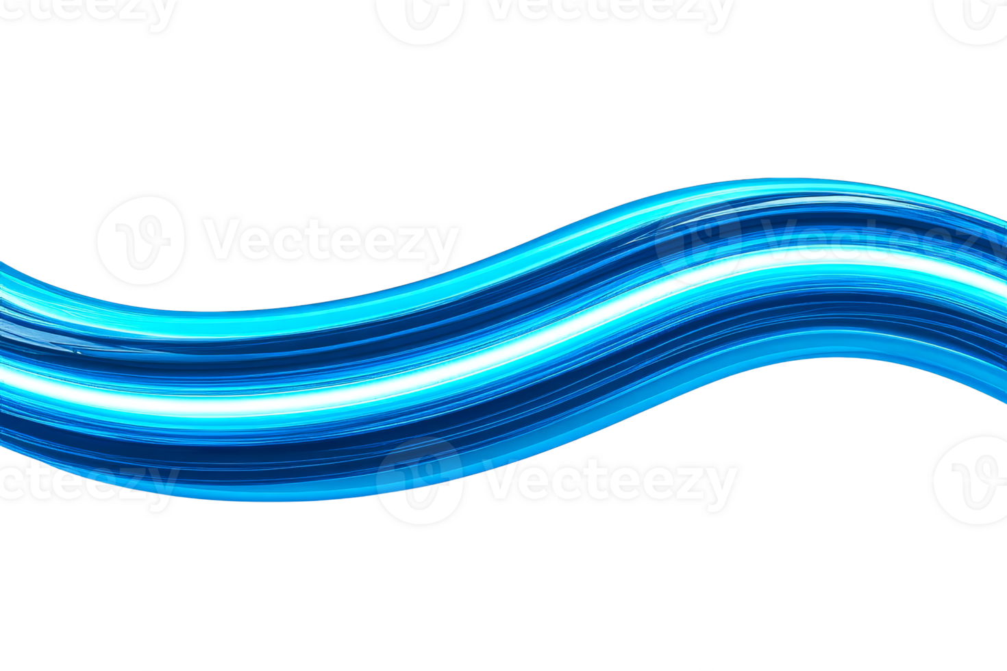 Abstract blue light wave, energy flow background, cut out transparent png