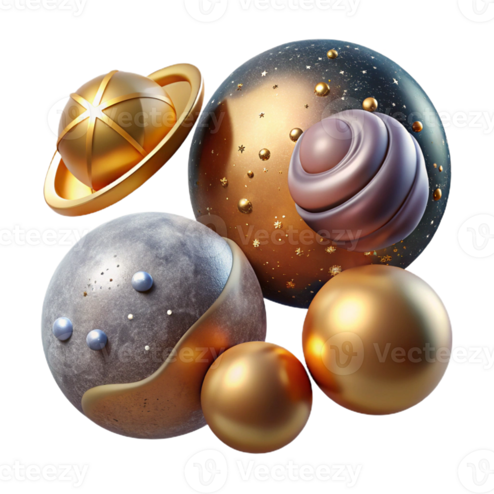 vibrant creative Astronomy Illustrations Set Isolated for Space Exploration premium png