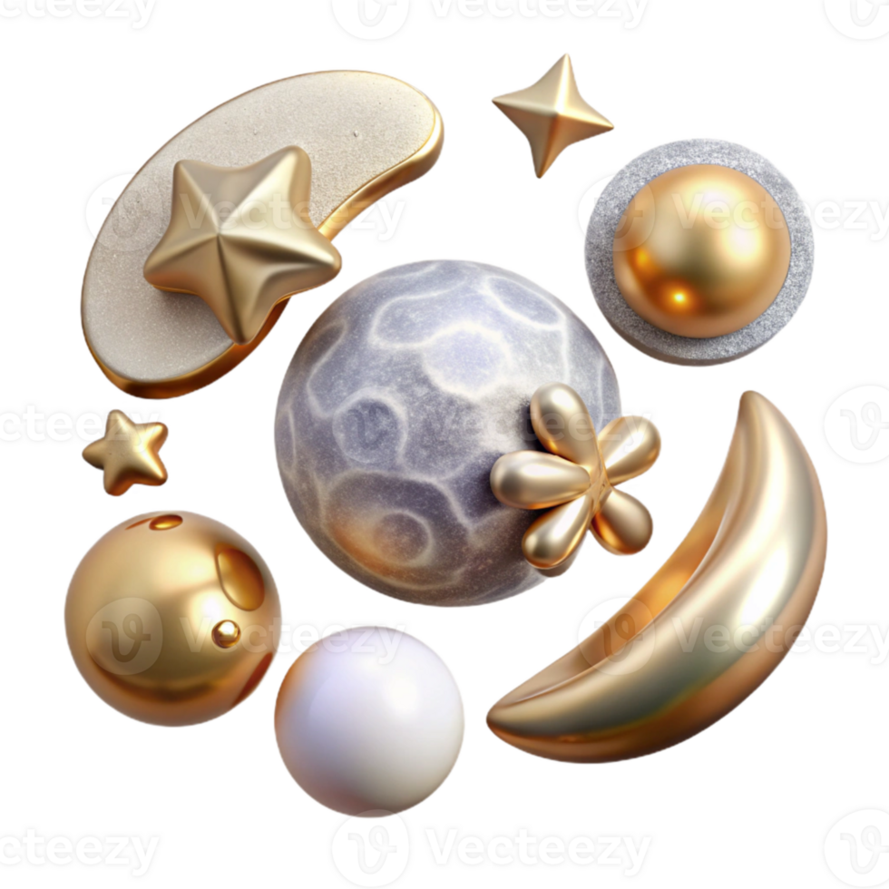 dramatic abstract Astronomy Symbols Set Isolated for Space Exploration detailed png