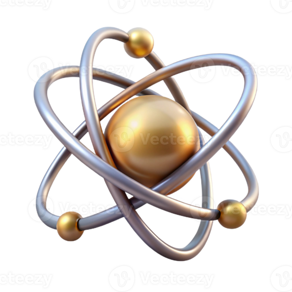 impressive contemporary Atom Structure Model Physics Diagram Isolated for Educational Use professional png
