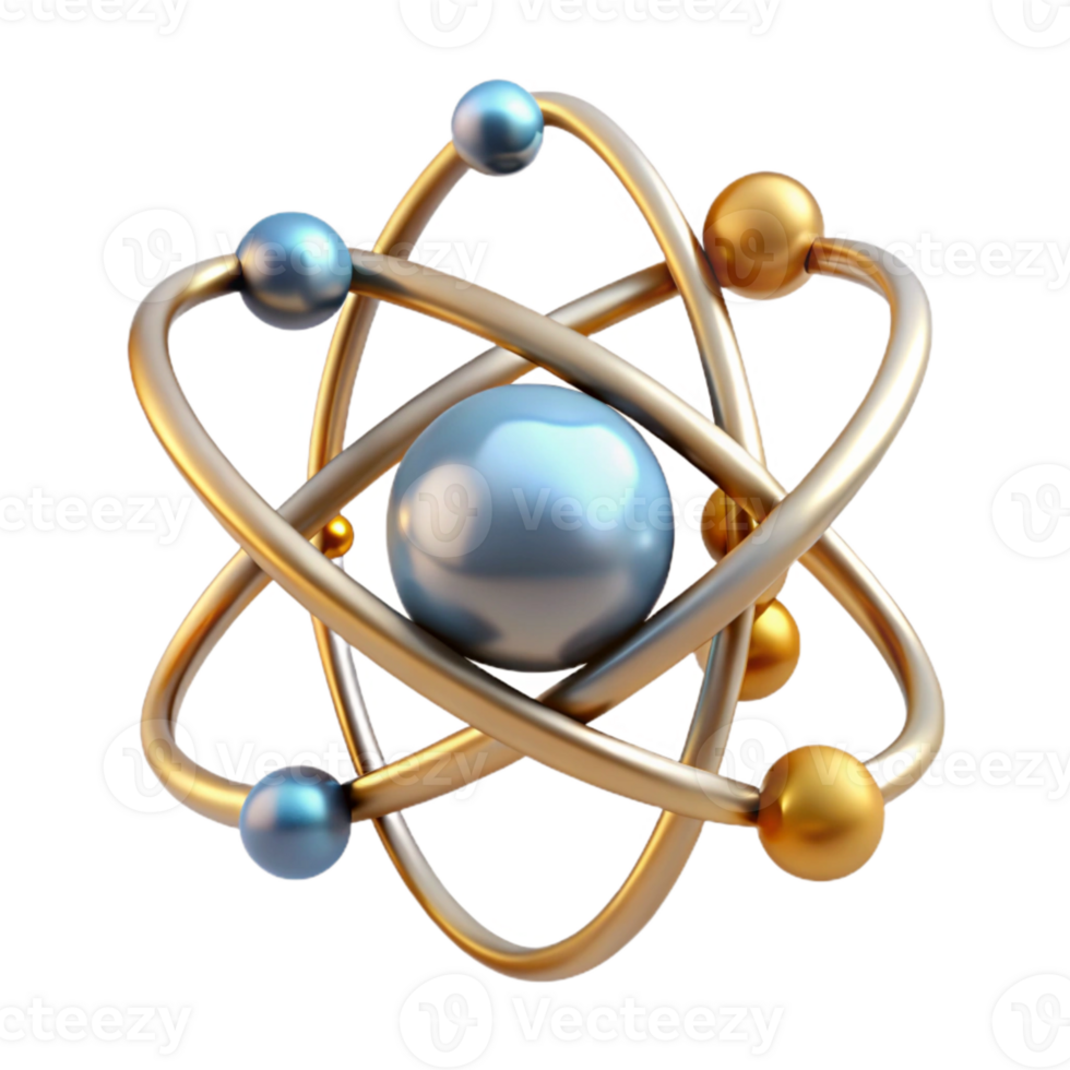 dramatic modern Atom Structure Model Physics Diagram Isolated for Educational Use high quality png