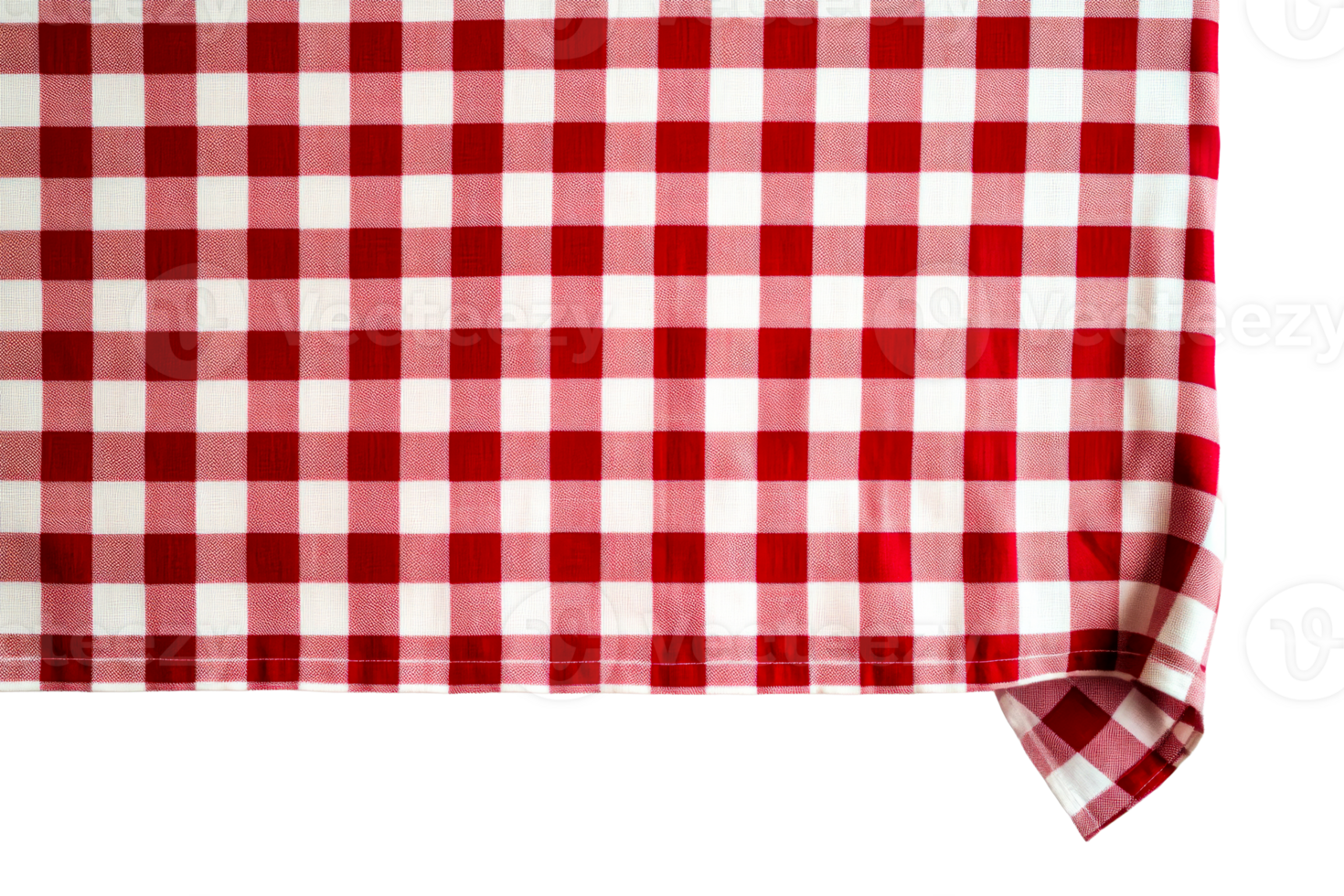 Red checkered tablecloth with a drop, cut out transparent png