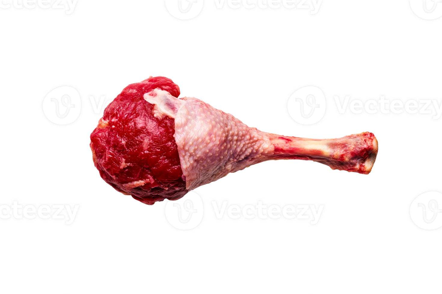 Raw meat and chicken leg composition, freshness of ingredients, cut out transparent png