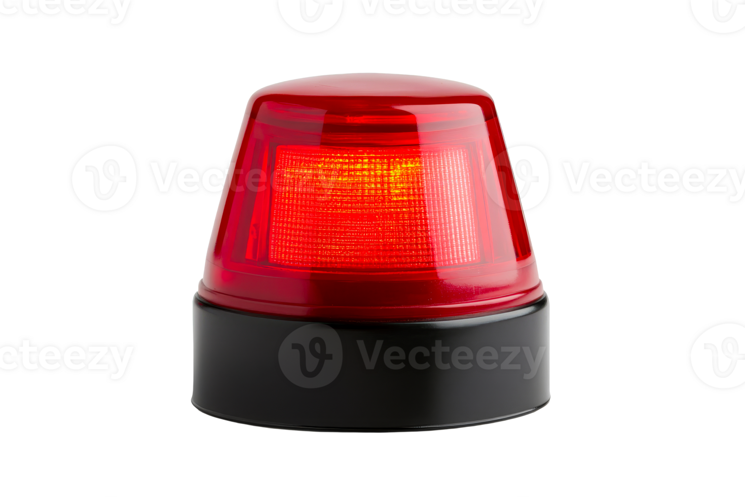 Emergency red signal beacon, warning flasher, cut out transparent png