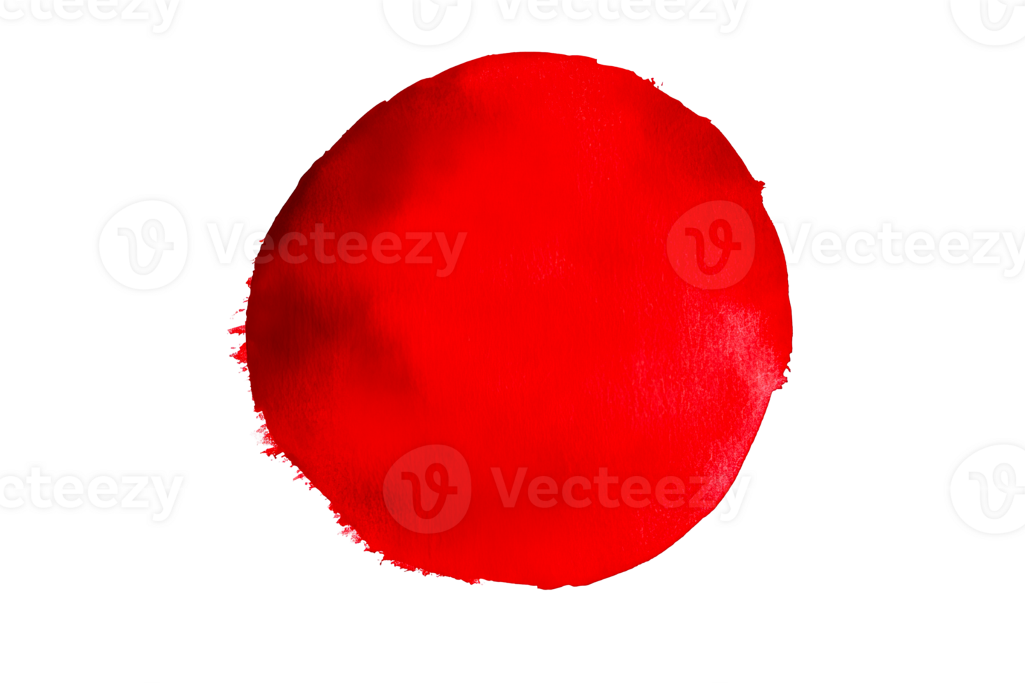 Red watercolor circle with rough edges for designs, cut out transparent png