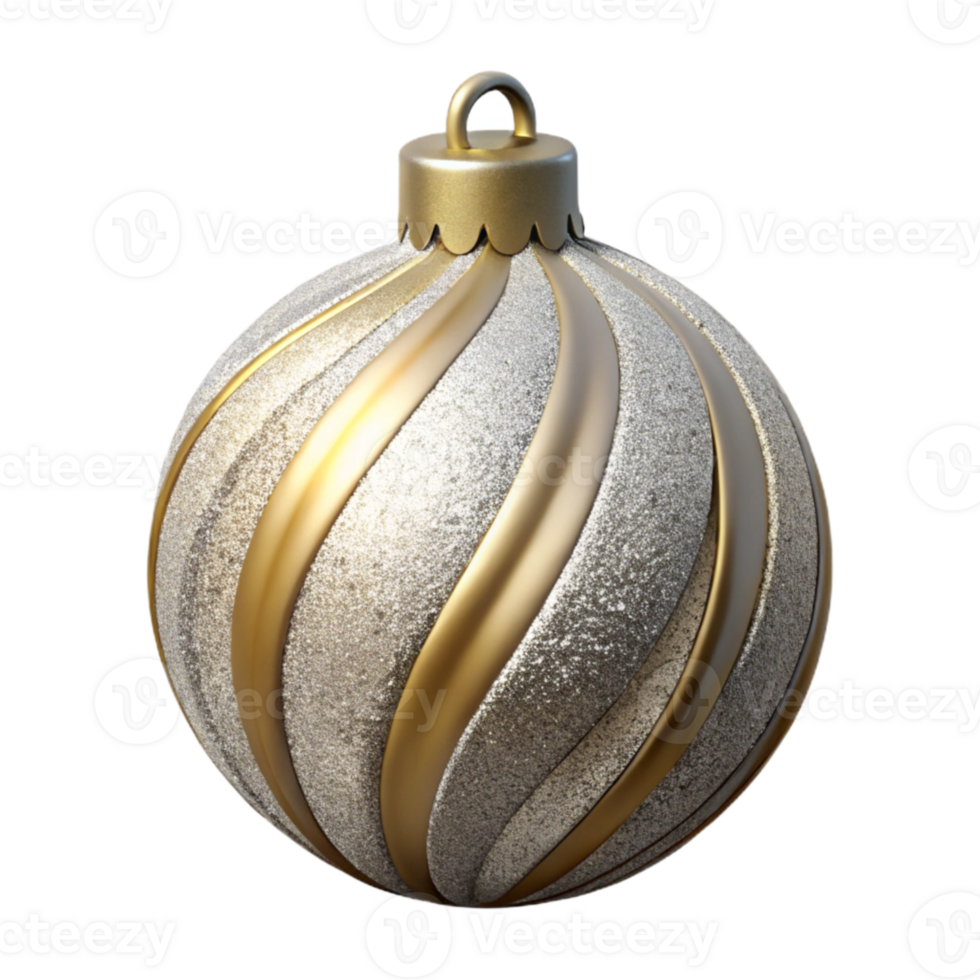 serene artistic Bauble Ornament Silver Glitter Isolated genuine png