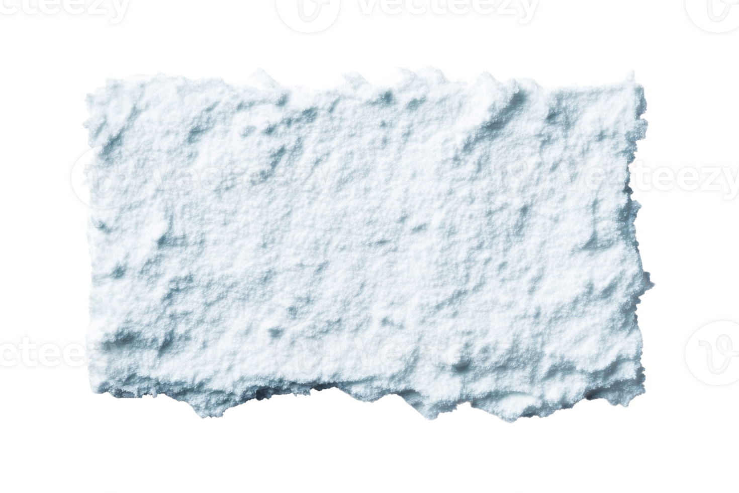 White texture background with snow, cut out transparent png