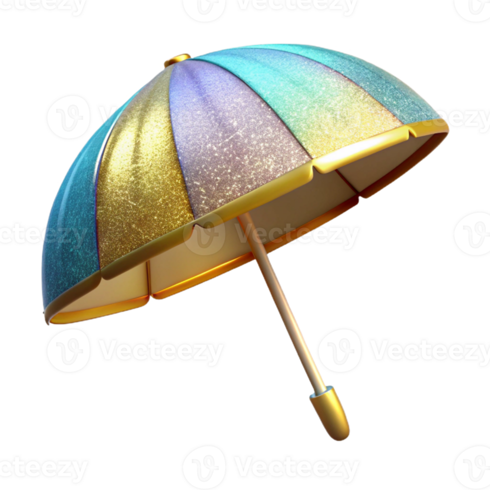 vibrant abstract Beach Umbrella Isolated Cutout for Summer Vacations original png