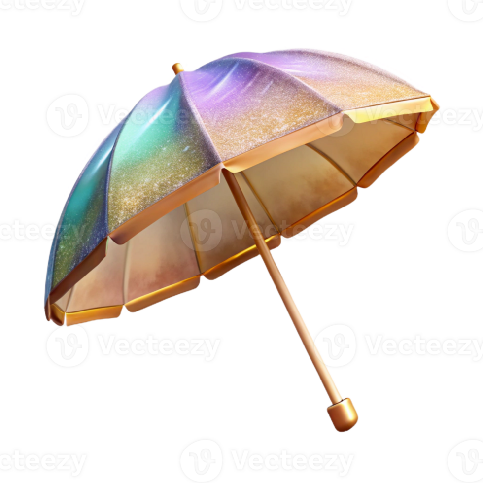 elegant artistic Beach Umbrella Isolated Cutout for Summer Vacations premium png