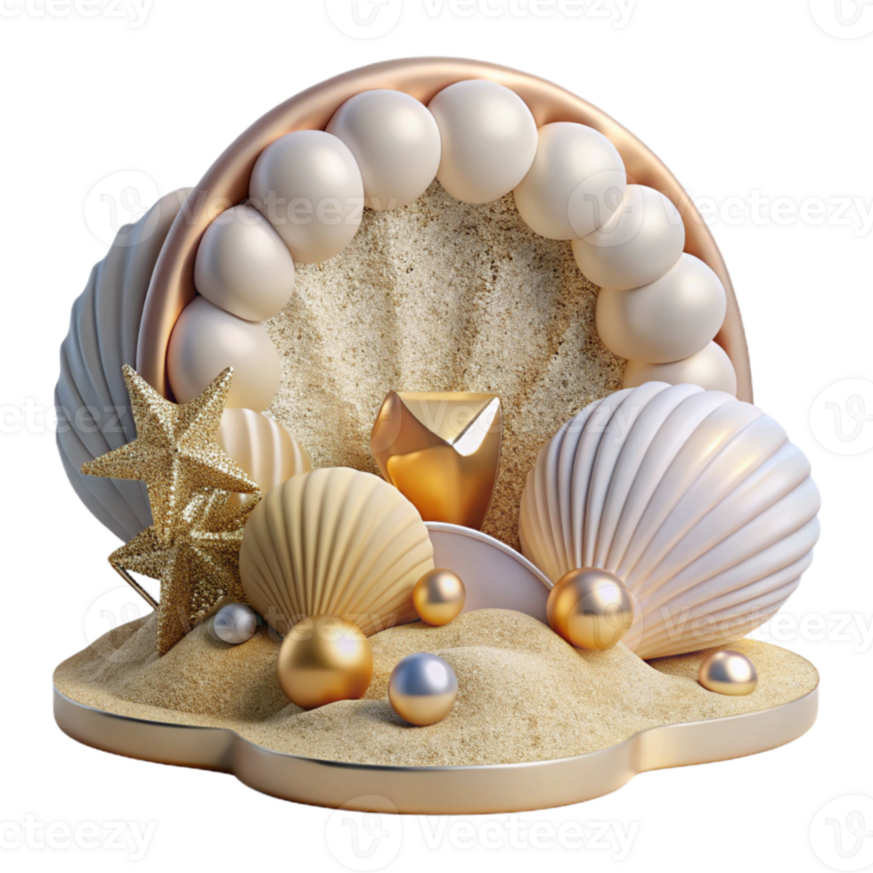 extraordinary classic Beach Wedding Seashells Sand Decor Cutout for Destination Weddings exclusive png