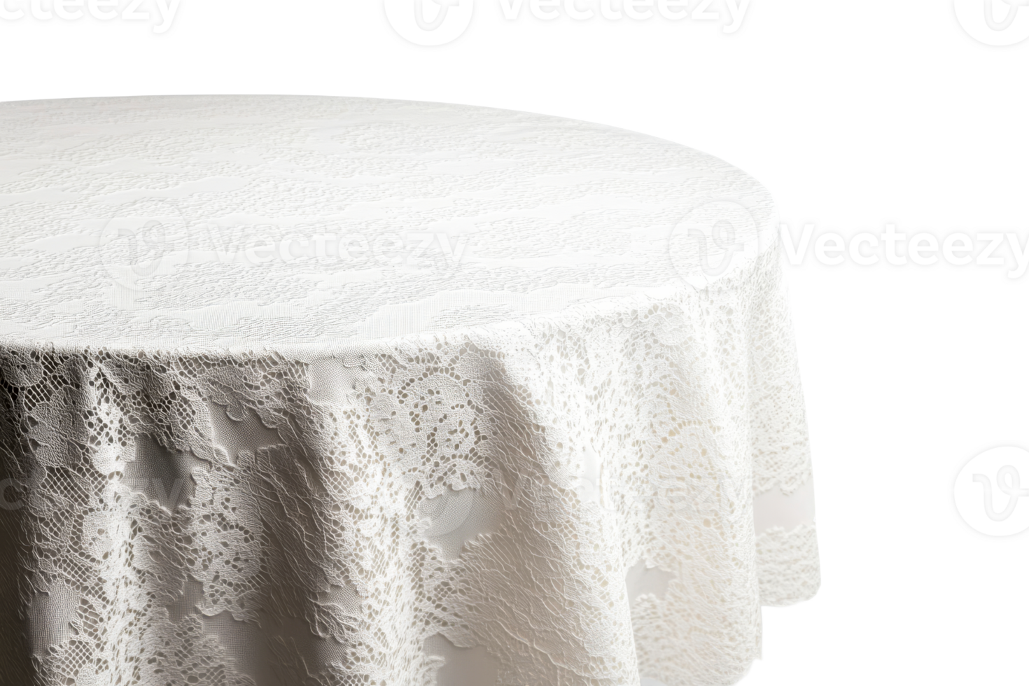 Tablecloth textured surface on black background, cut out transparent png