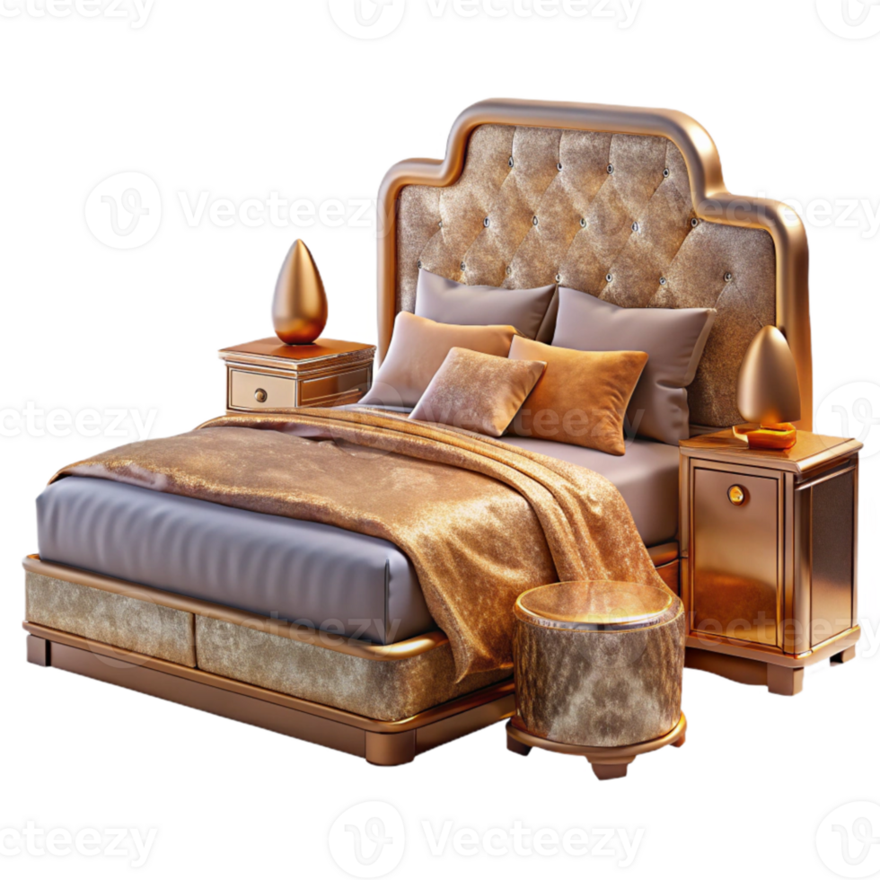 elegant modern Bedroom Furniture Silhouette Transparent Background for Design Mockups high quality png