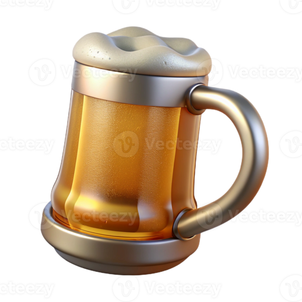 elegant artistic Beer Mug Glass with Handle Transparent for Brewery Promotions premium png