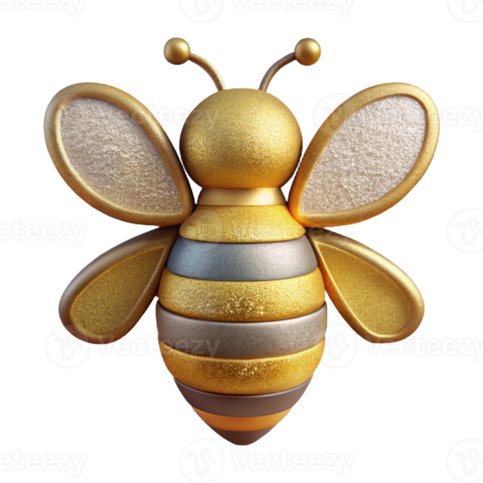 elegant artistic Bee Silhouette Pollinator Insect Cutout for Honey Packaging high resolution png