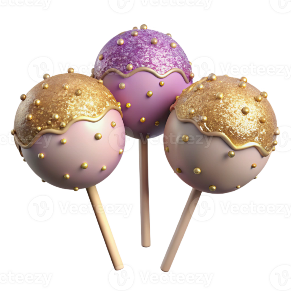 magnificent minimalist Birthday Cake Pops with Sprinkles Isolated exclusive png