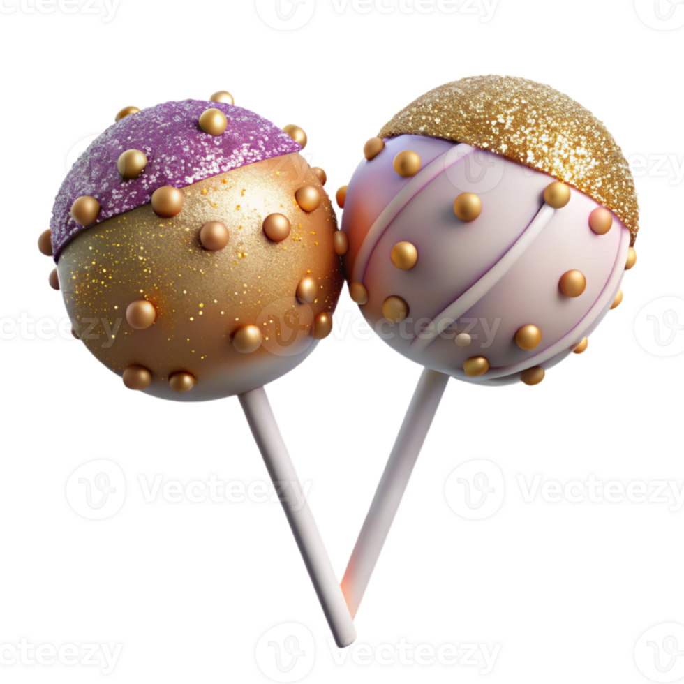 stunning abstract Birthday Cake Pops with Sprinkles Isolated genuine png
