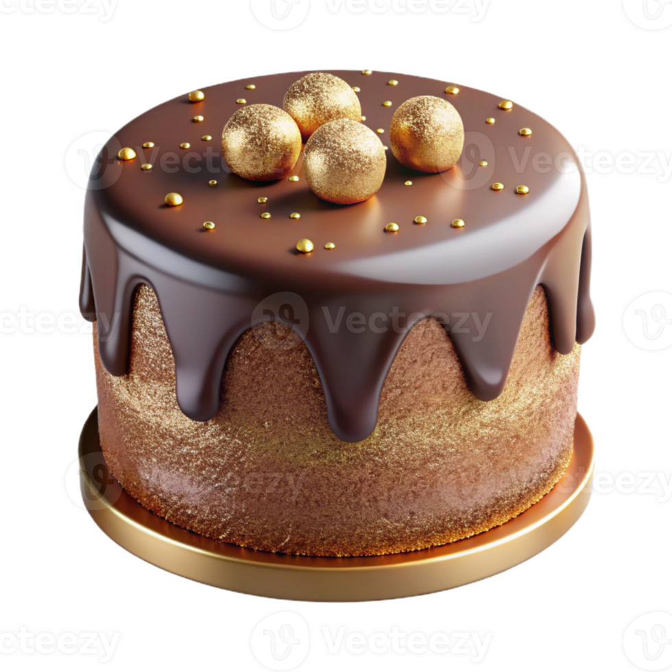 serene creative Birthday Cake with Chocolate Frosting Cutout for Dessert Lovers genuine png