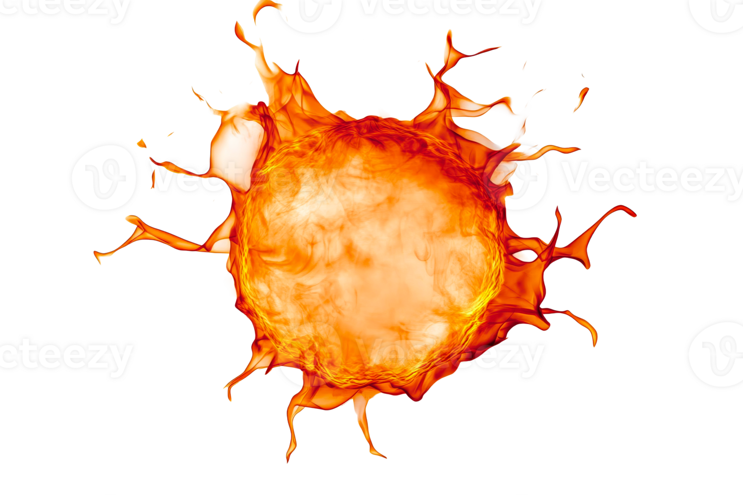 Fiery explosion with splash of orange, hot energy , cut out transparent png