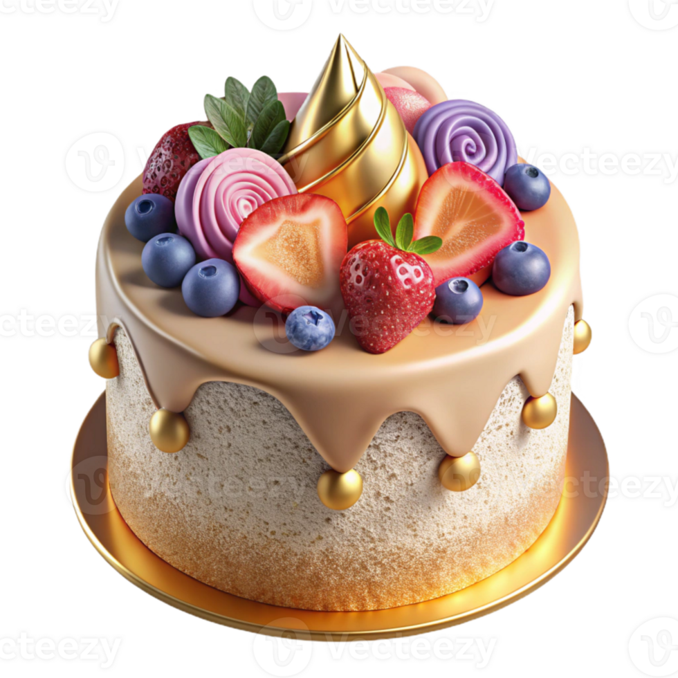impressive rustic Birthday Cake with Fruits Cutout for Dessert Designs authentic png
