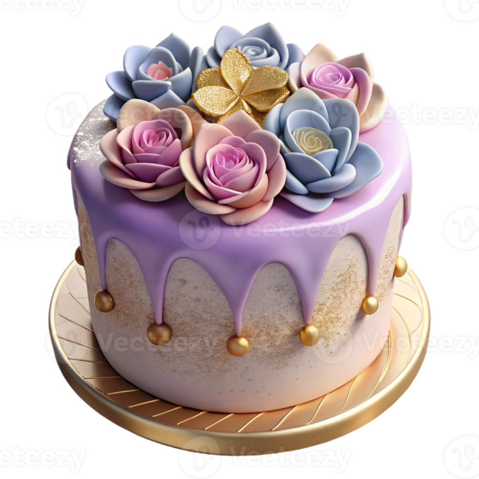 wonderful rustic Birthday Cake with Icing Cutout for Dessert Designs detailed png