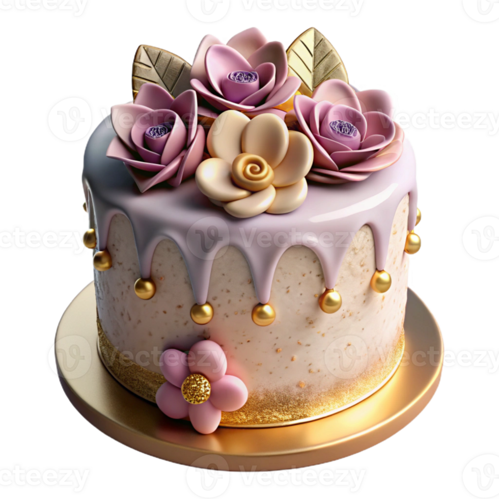 extraordinary vintage Birthday Cake with Icing Cutout for Dessert Designs exclusive png