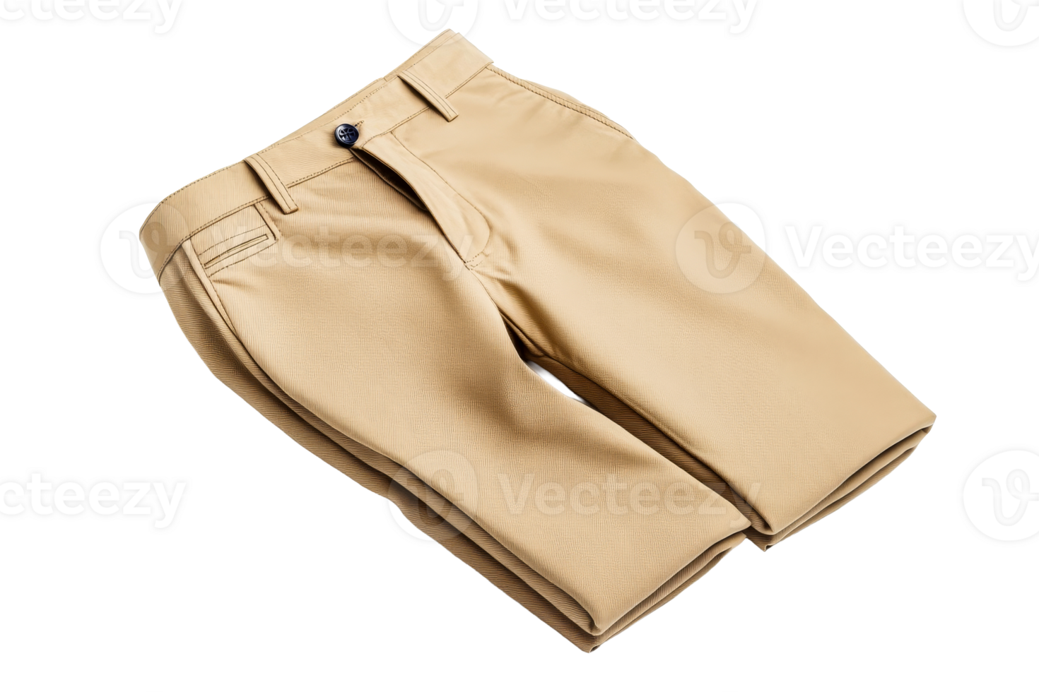 Folded casual khaki trousers, fashion apparel, textile garment, cut out transparent png