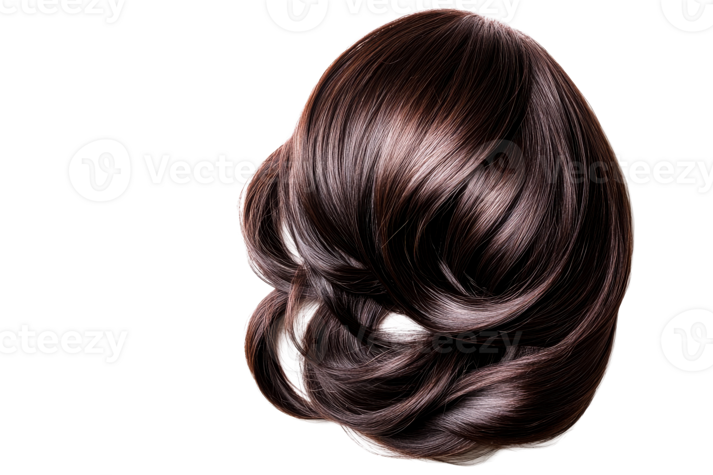 Dark Brown Shiny Hairstyle, Haircut, Hairdo, isolated, cut out transparent png