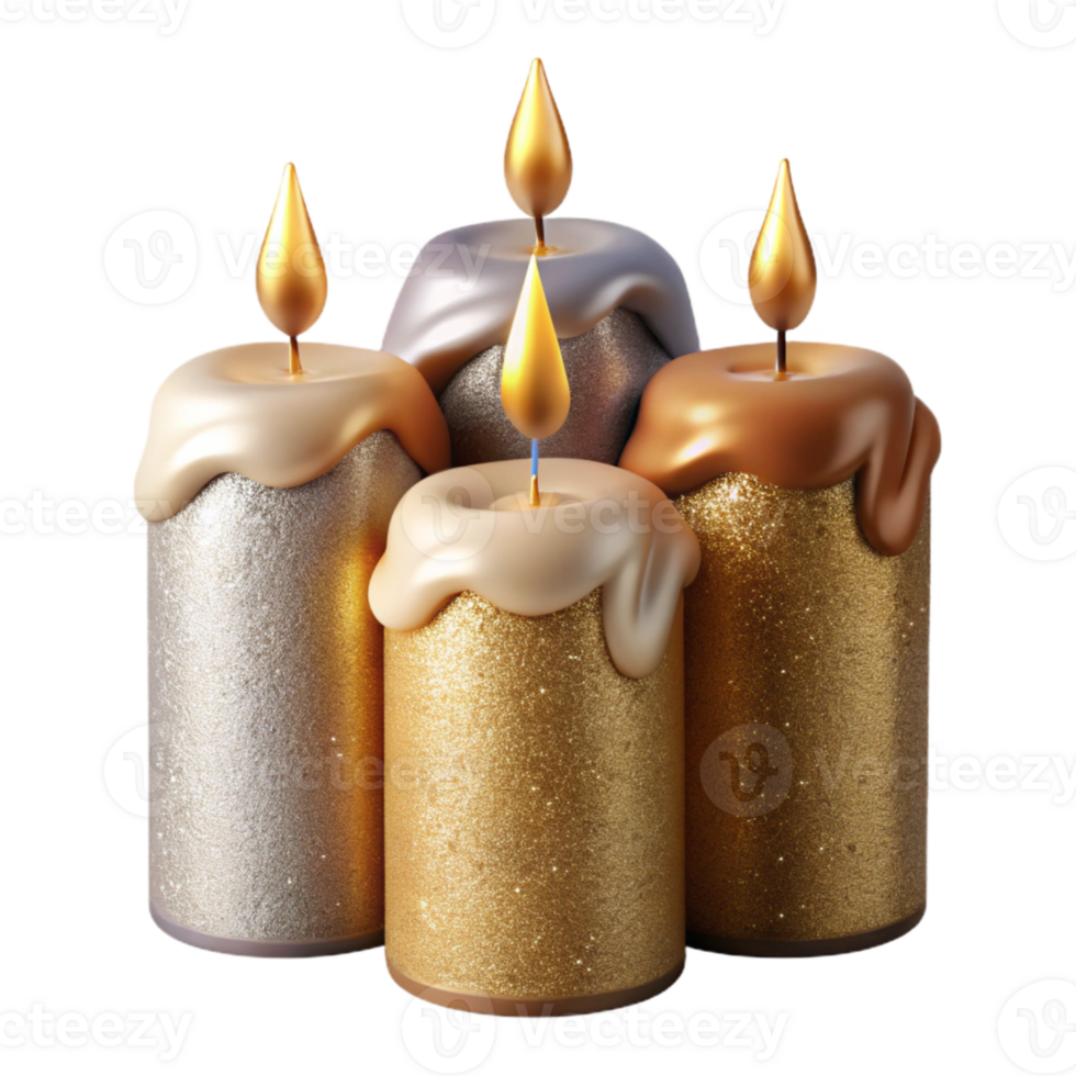 vibrant vintage Birthday Candles Burning Bright Transparent for Greeting Cards high resolution png