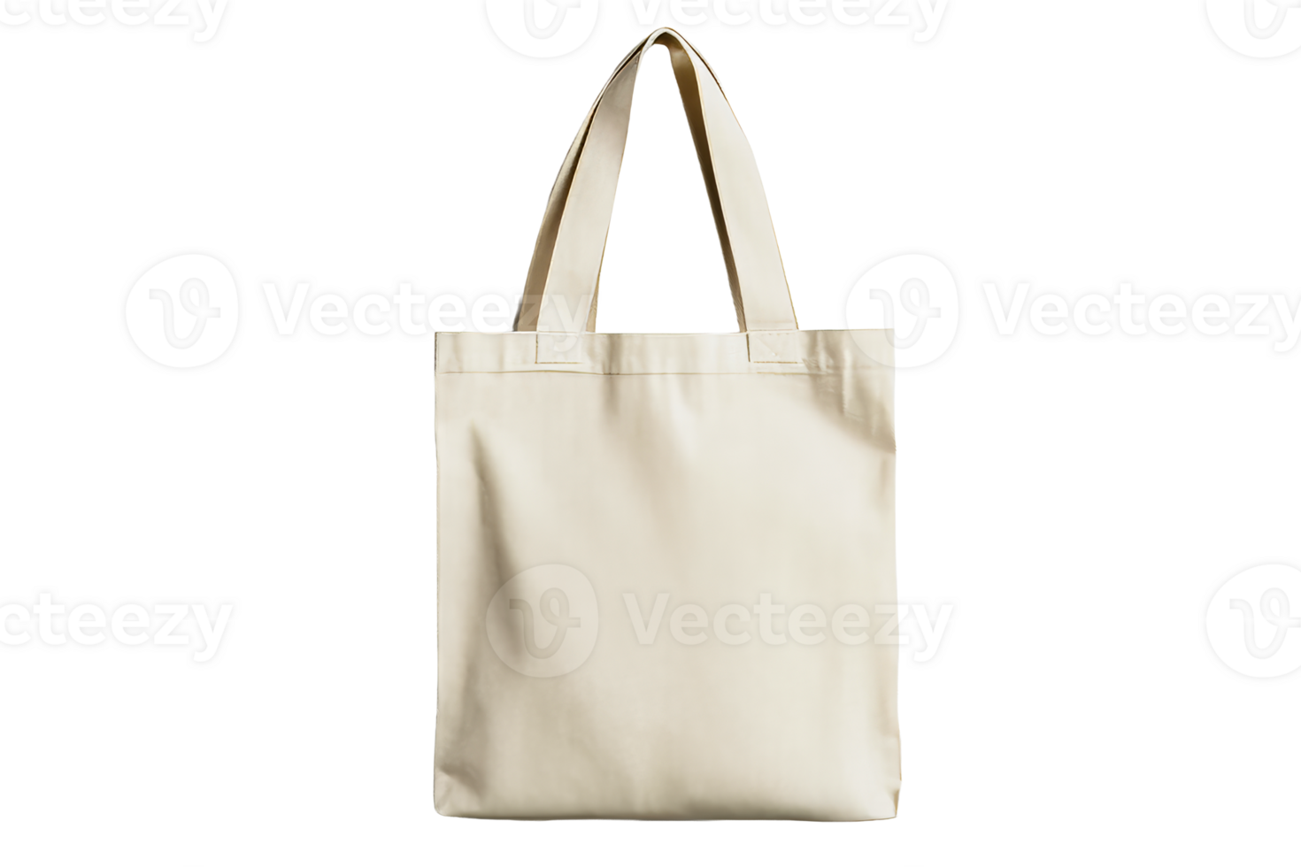 Beige fabric tote bag for shopping and reuse, cut out transparent png