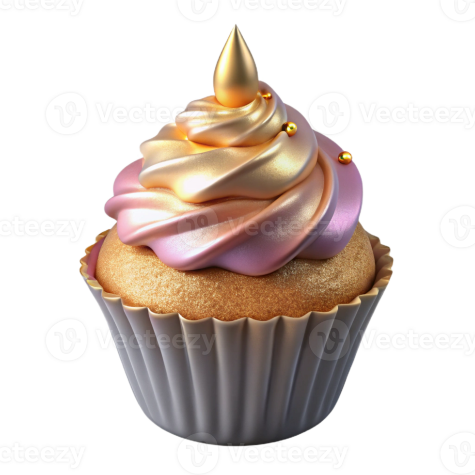beautiful artistic Birthday Cupcake with Candle Cutout for Birthday Wishes authentic png